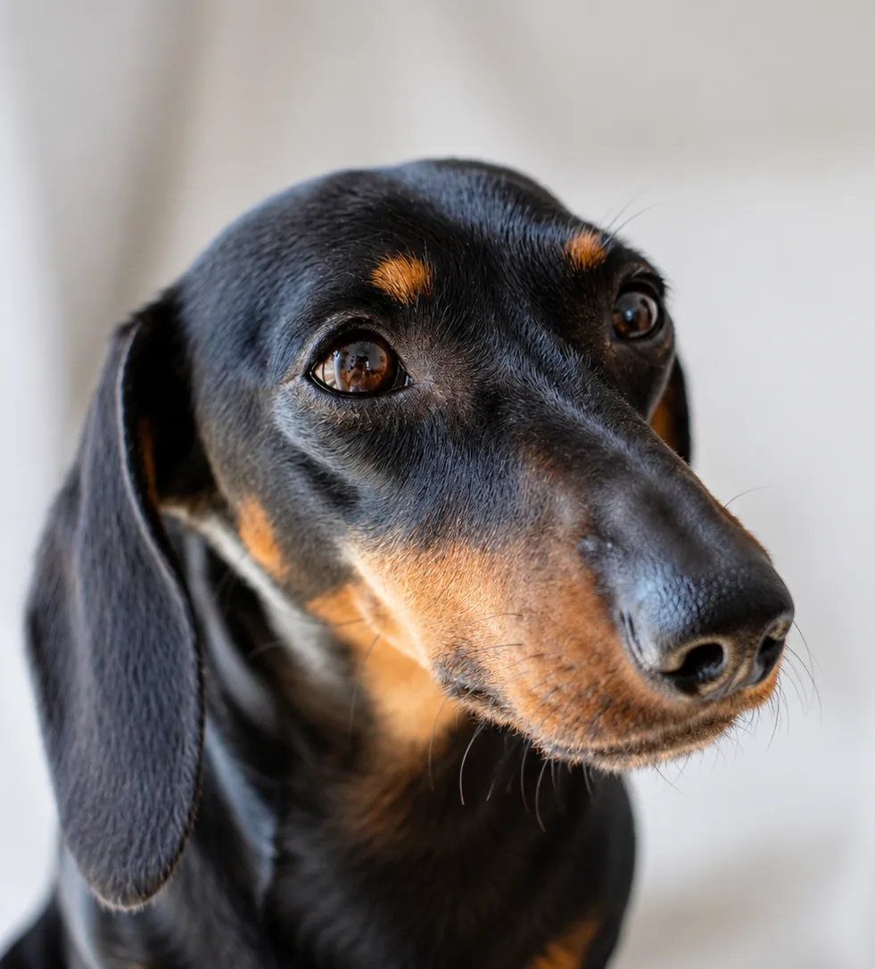 Dachshund o Teckel en primer plano